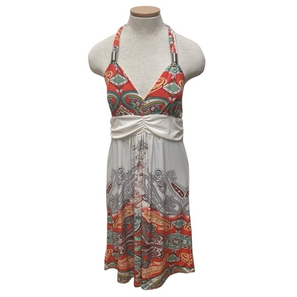 Vintage Dresses & Skirts - 3/$20 Vintage Y2K Babydoll Halter Dress Womens XL Paisley Festival Baddie Summer